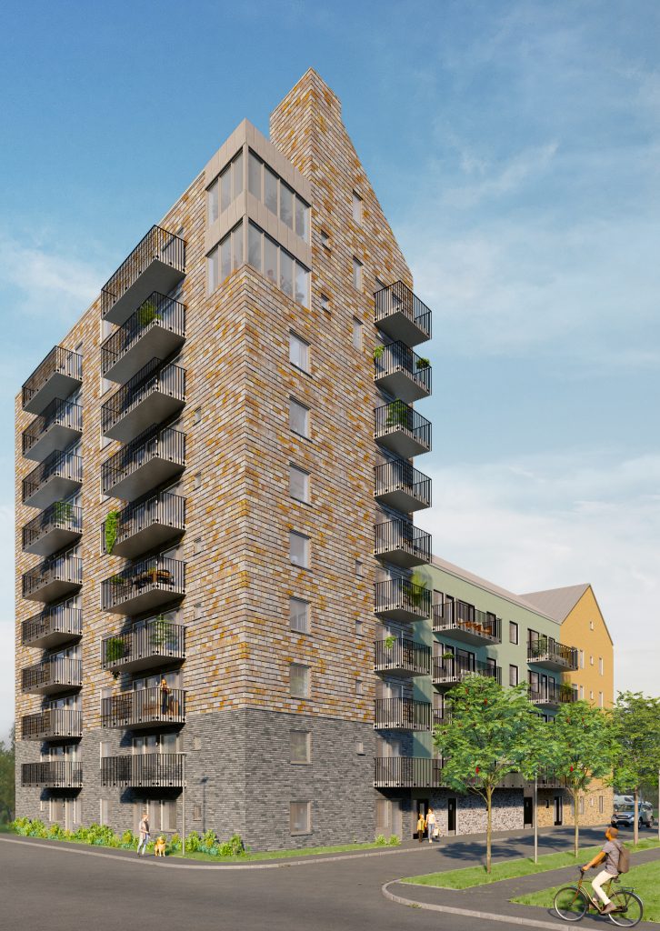 3d illustrerad bild på kvarteret spettet